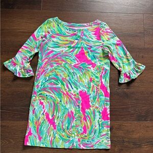 Lilly Pulitzer Pink and Green Swirl Kids Dress
